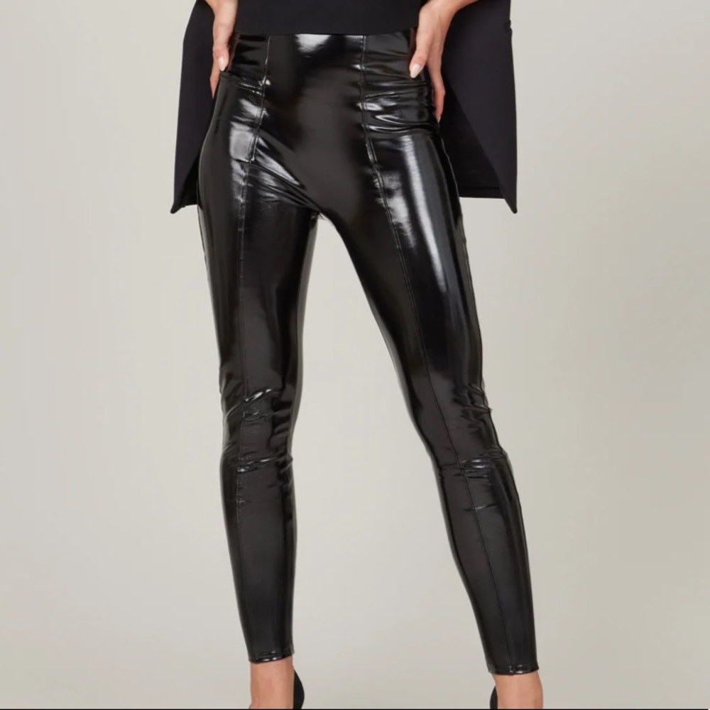 Spanx faux patent leather leggings